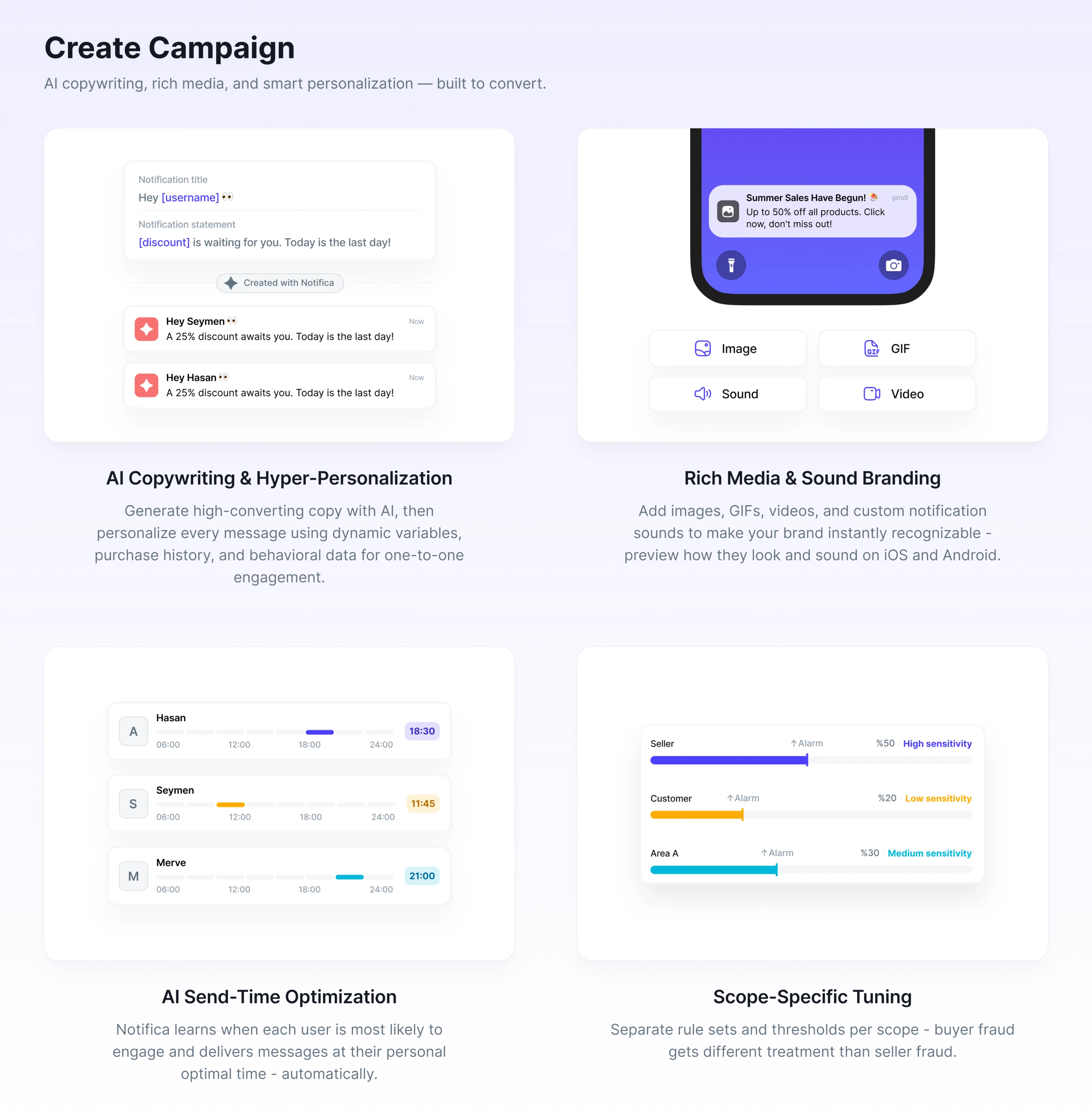 Enliq Create Campaign website presentation
